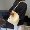 Ins Trendy Women's Bag 2025 Winter New Korean Bucket Bag Simple Large-capacity Tote Bag