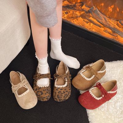 Французские 2025 осень новые туфли Мэри Джейн на одинарном ходу с круглым носком, с леопардовым принтом, на скрытой платформе, женские ретро туфли, балетки