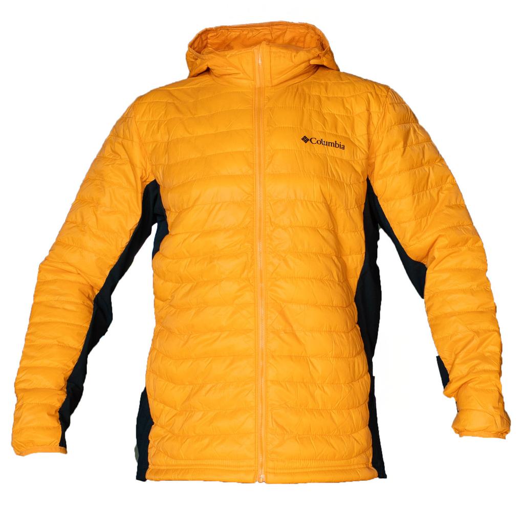 Columbia Powder Pass Hybrid Hooded Jacket, Mens orange Jacket