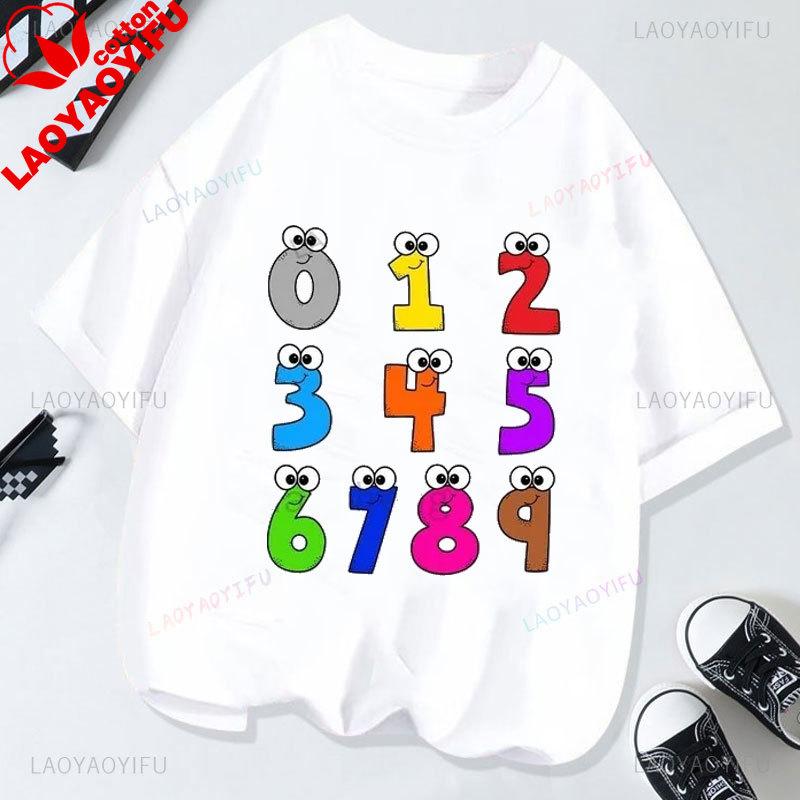 Number Day Math Day TShirt 100 Days Math Numbers TShirt Summer Unisex Clothing Versatile Creativity Short Sleeve Printed Tops