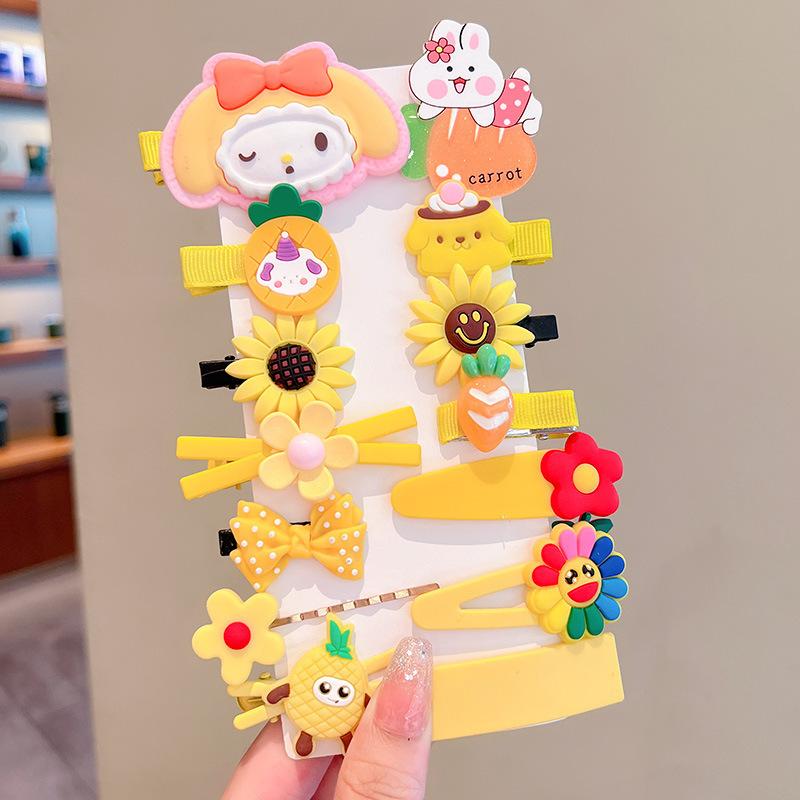 14Pcs Hairpin Sets Cartoon Hairclips Cute Pins Princess Broken Hairpin Headwear Hair Accessories