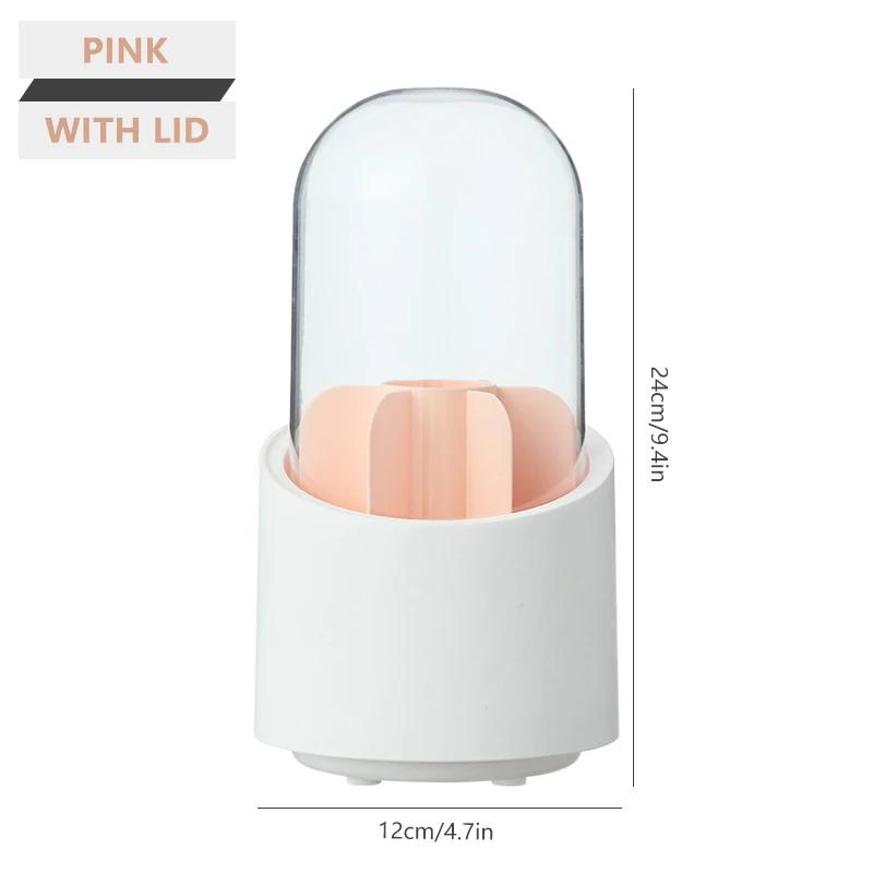 360° Rotating Makeup Brush Storage Box Portable Desktop Cosmetic Organizer Lipstick Eyebrow Pencil Eye Shadow Brush Holder