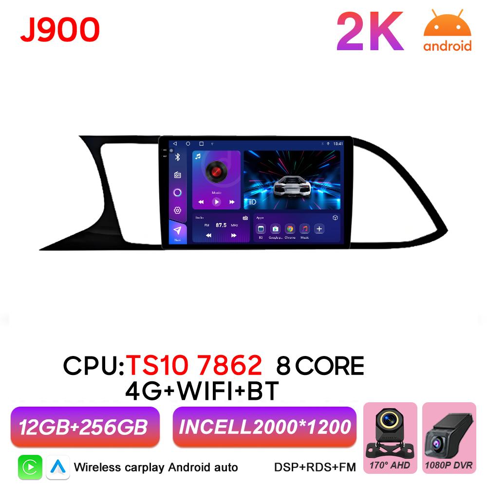 Android 16 Car Radio Auto For Seat Leon 3 2012 2013 2014 2015 -2020 Video Multimedia Player GPS Navigation 2k Touch Wireless RSD