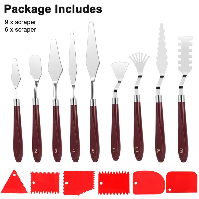 Ножи для масляной живописи из нержавеющей стали, Художественные шпатели, Палитра, Нож для смешивания, Скребок, Инструмент для рисования акрилом, гуашью
