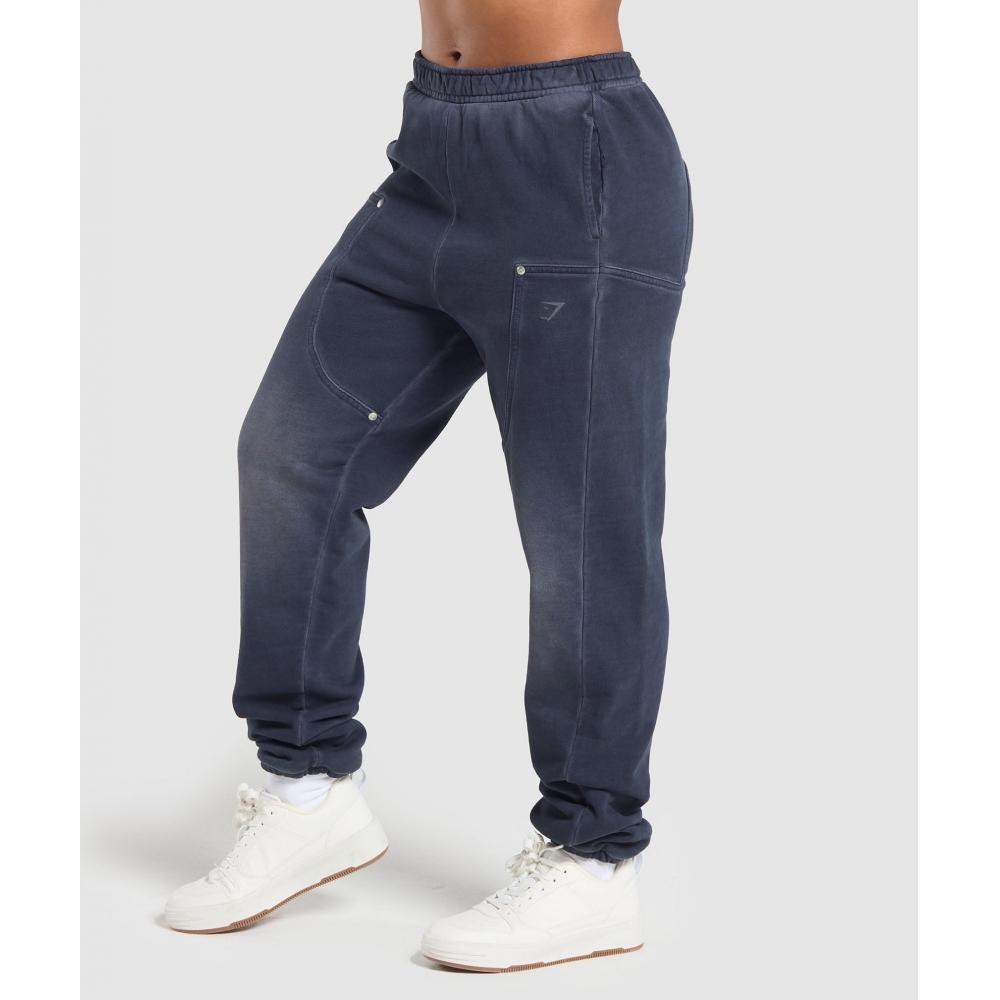 Gymshark Heavyweight Washed Pants Heavy Blue B1b5h Uczh