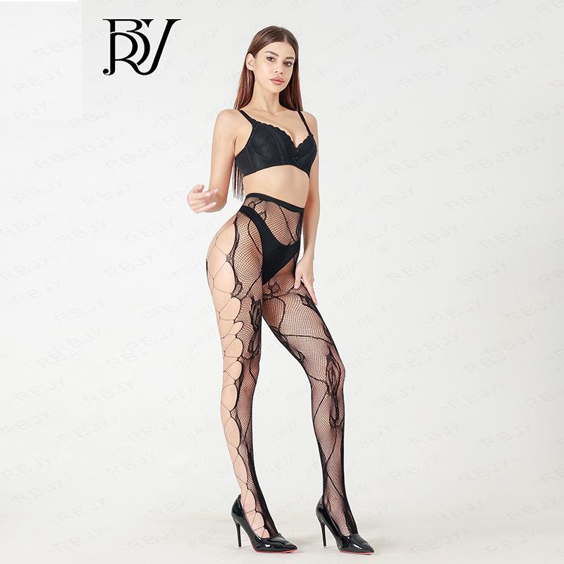 Колготки в сеточку Rose Jacquard - сексуальные, на бретелях, в стиле ретро для женщин