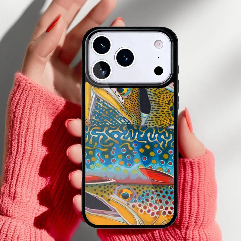 Rainbow Trout Fishing Skin Phone Case for iPhone 17 Air 16e 15 14 13 Pro Max Back Cover for 12 11 Pro Coque