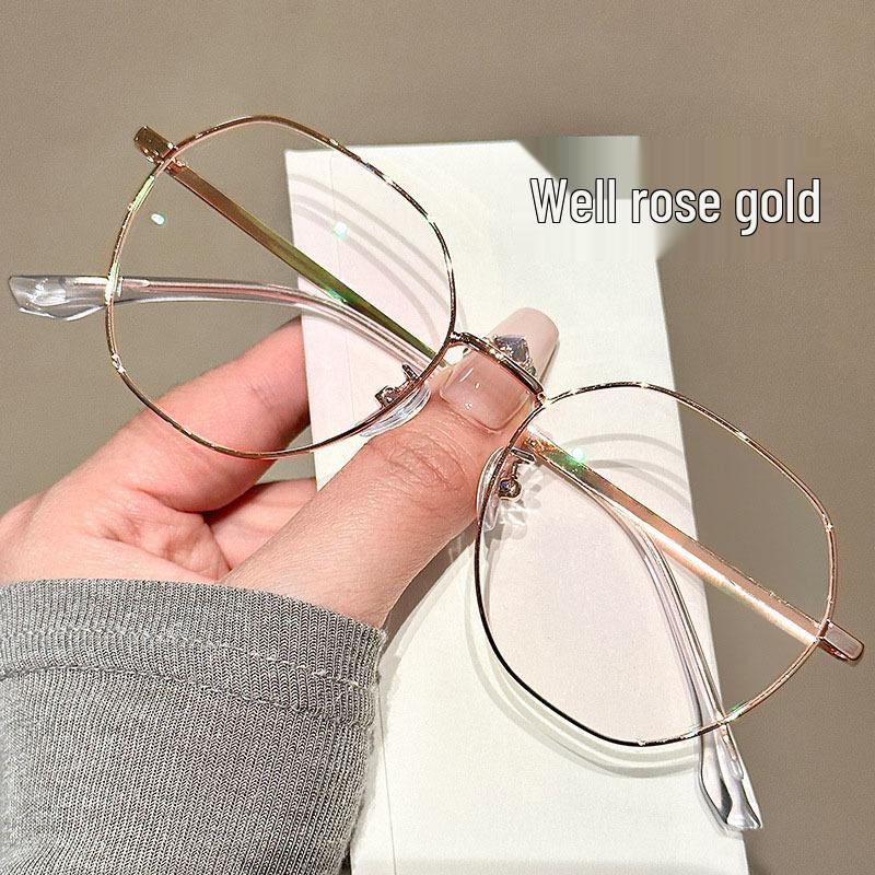 Многоугольные серебристые очки для крупных лиц – Женские очки для близорукости и защиты от синего света, готовые для рецепта