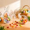 Easter Glass Candy Jars, Bunny Ear Shaped, Transparent Decorative Food Containers