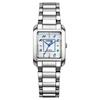 L EW5600-87D Женские часы Eco-Drive на солнечной батарее Квадратные Белый Перламутр Серебристый Синий