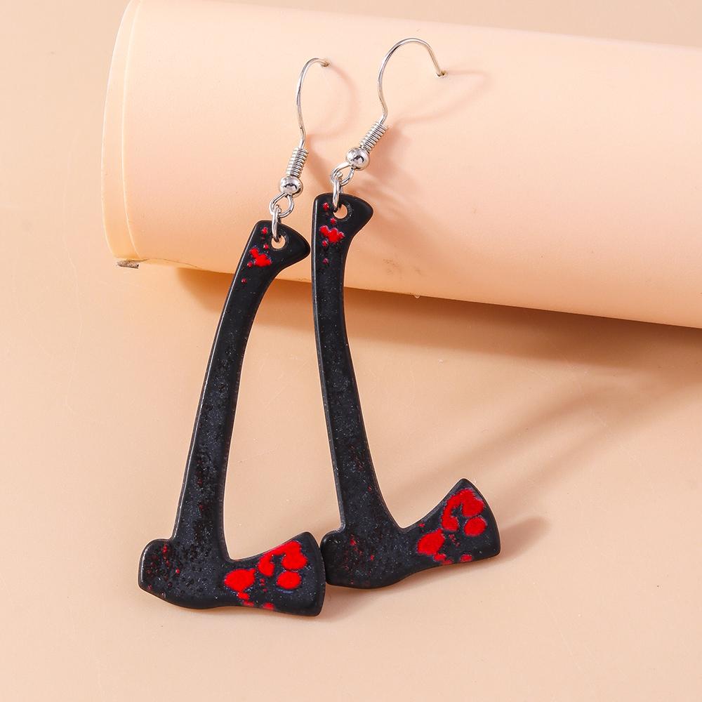 Halloween Bloody Knife Drop Earrings Punk Scissors Saw Dangle Hooks Earrings for Women Girls Night Party Jewelry Gifts