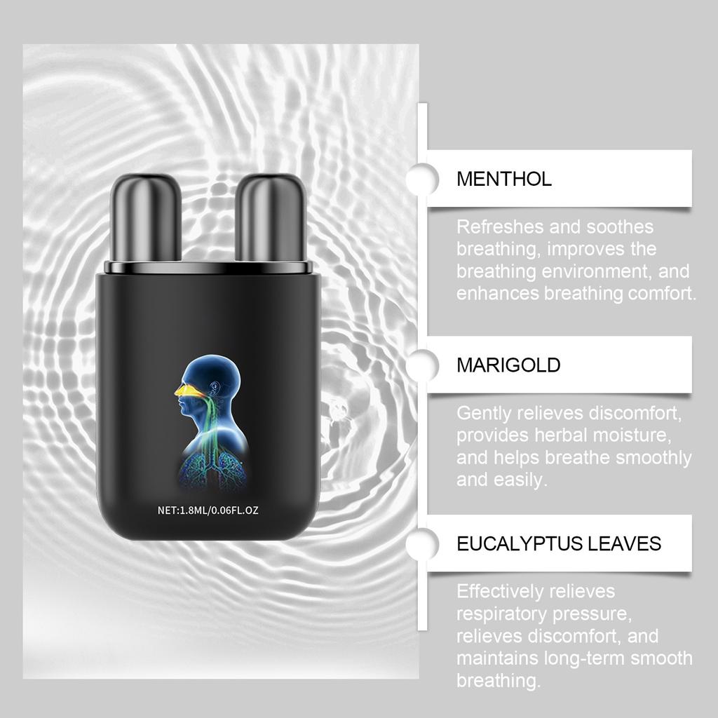 Ингалятор для детоксикации на основе трав Очищающее средство для носа Снимает заложенность носа Очищает легкие и снимает зуд в носу Освежает и снимает (1,8мл