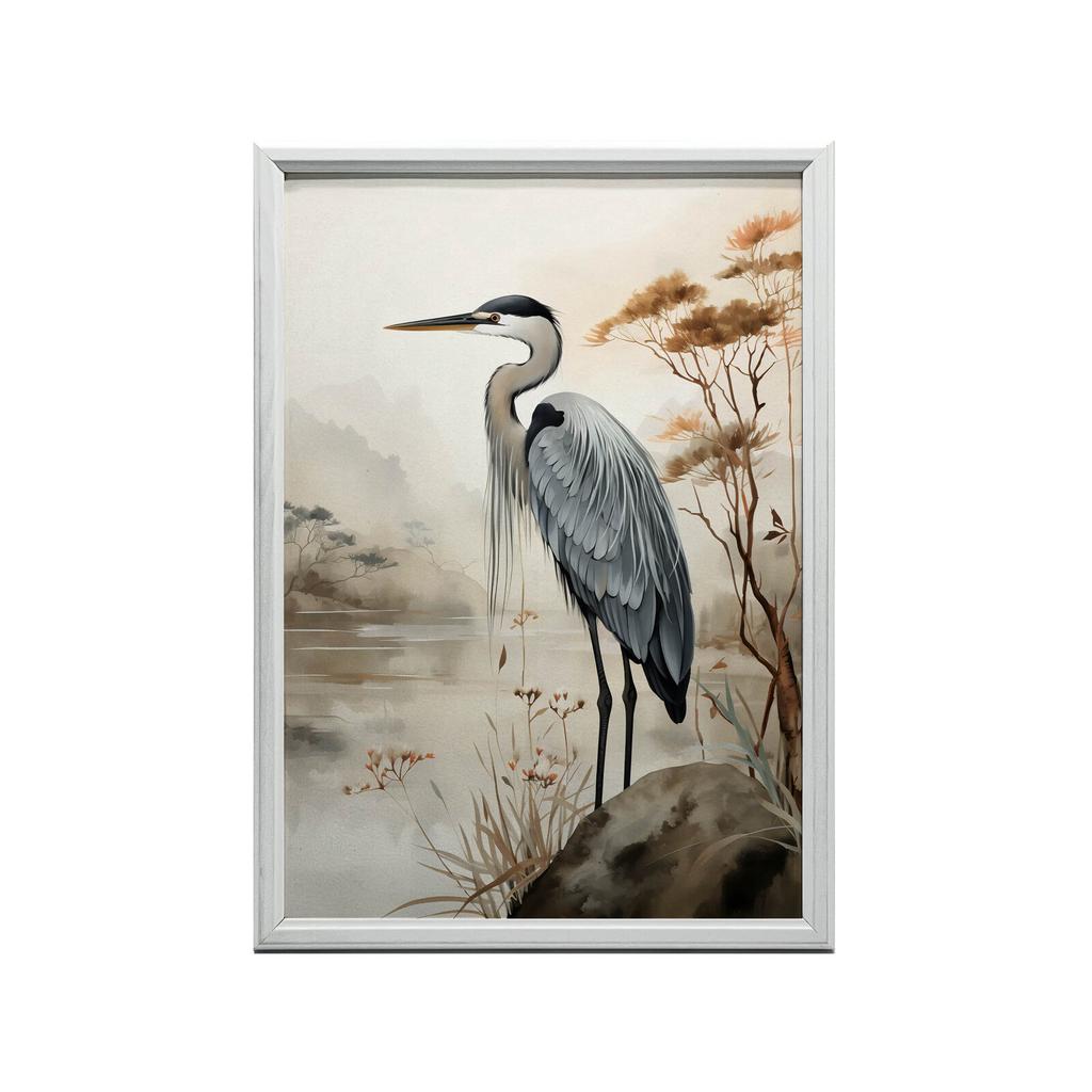 A Walk On the Misty Lake A Walk On the Misty Lake, 40X50 Cm, Gold Aluminum Frame, 230 Gsm Matte Paper