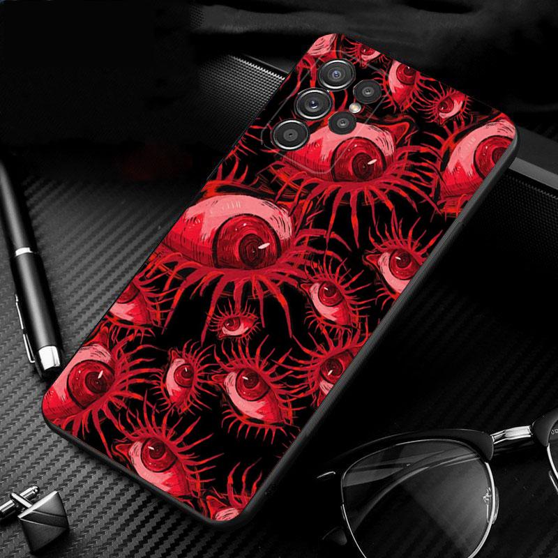 Phone Case For Samsung Galaxy S26 S25 S24 S23 S22 S21 Ultra S24 S23 S22 S21 S25 Plus S24 FE Trippy blue alien eyes