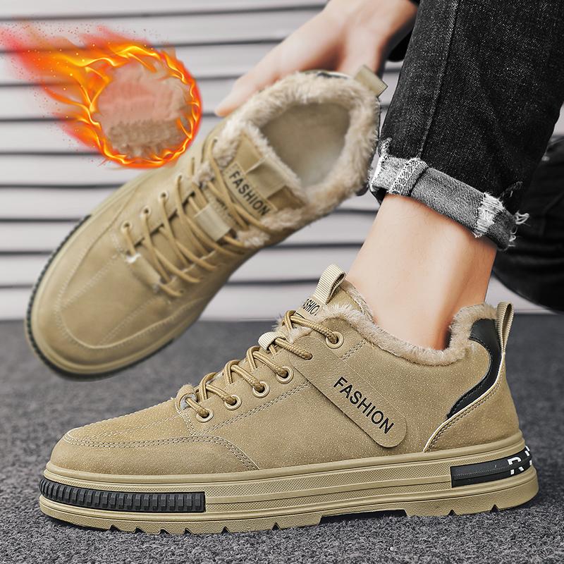 Зимние мужские толстые и мягкие теплые и модные низкие хлопковые туфли повседневные хлопковые туфли рабочая защитная обувь