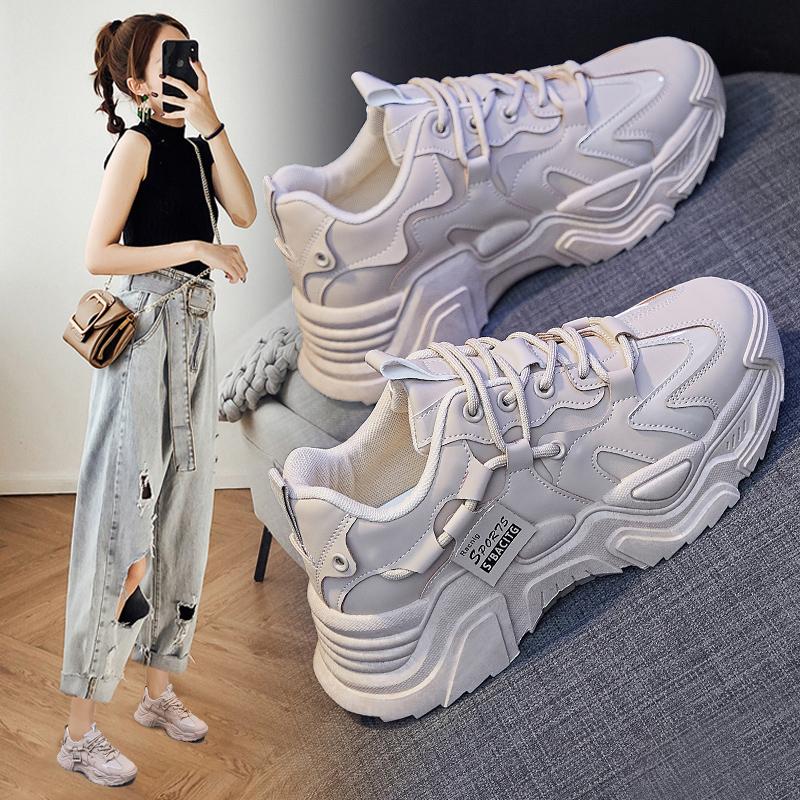 Black sneakers, new spring student shock absorption, light and not tired, dad running
