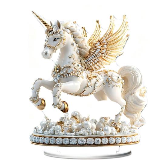 Acrylic Horse Ornament 2D Flat Horse Tabletop Decoration Collectible Colorful Horse Centerpiece for Year of The Horse New Year Living Room Decor