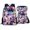 Kpop Hunter Girl Group Student Backpack Set 3-in-1 Cartoon School Bag with Shoulder Bag and Pencil Case