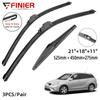 3PCS Wiper Blades For Toyota Matrix E 130 2003-2008 21" 18" 11" Fit Front Windshield Windscreen Window Brushes Cutter Accessories 2005 2006 2007