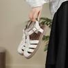 Retro Bag Head Half Sandals Women's Soft Sole Summer New Korean Woven One-word Buckle Casual Soft Sole Roman Shoes