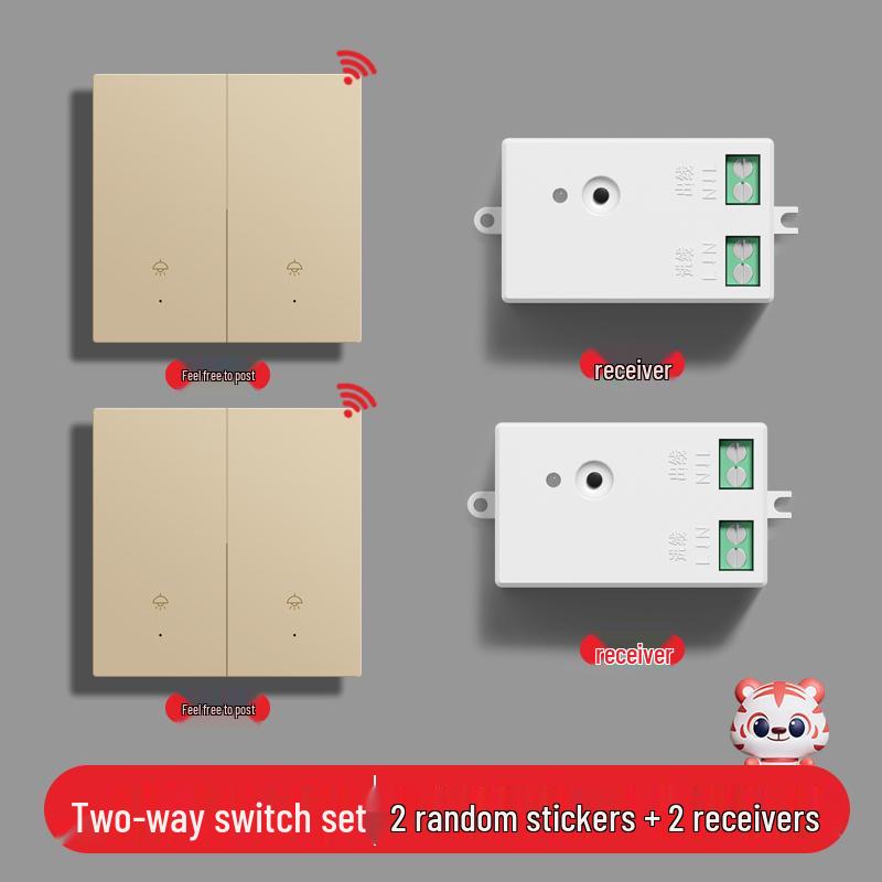 Умный беспроводной выключатель света с двойным управлением - Не требует проводки, 220В, система удаленного управления "мастер-ведомый"
