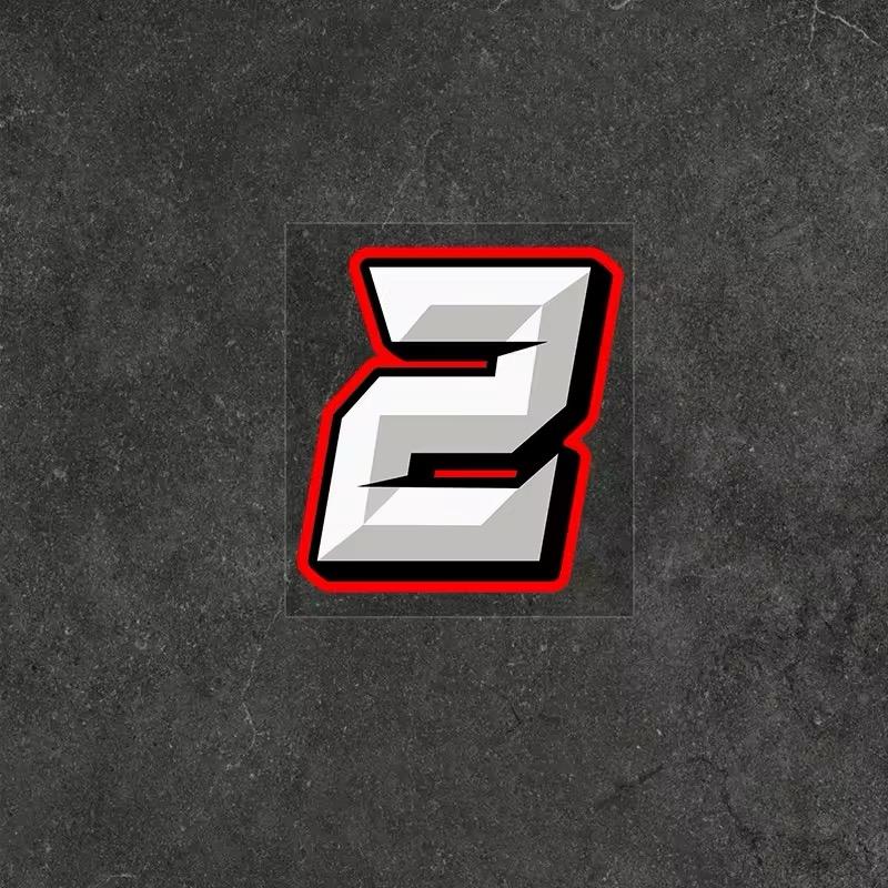0 To 9 Creative Arabic Numbers Racing Number Helmet Racing Vinyl Decals Motorcycle Accessories Sticker Car Styling and Decals