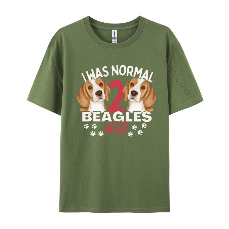 I Was Normal Two Beagles Ago Tshirt Graphic Printed Tshirt Print T Shirt For Men Funny Dog Premium Tshirt