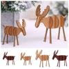 Puzzle Craft Christmas Decoration Party Decor Xmas Tree Deer Ornaments Wooden Elk Hanging Pendants