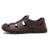 Plus Size Hand Stitching Men Genuine Leather Hollow Out Beach Sandals