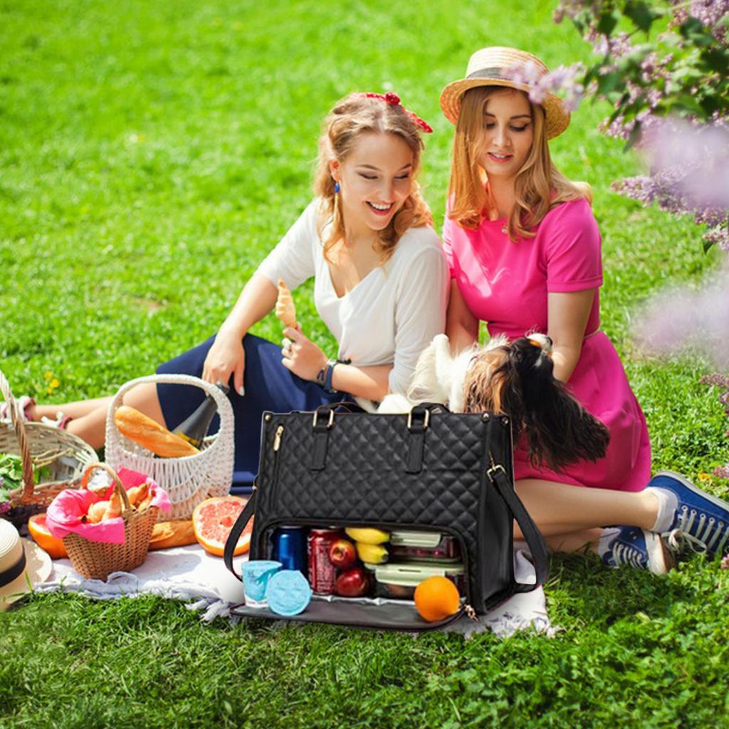 Сумка-тоут 2 в 1, сумка для ланча для женщин, сумка для ланча для ноутбука 15,6 дюйма, большая сумка с отделением для ланча, вместительная рабочая сумка для офиса, колледжа