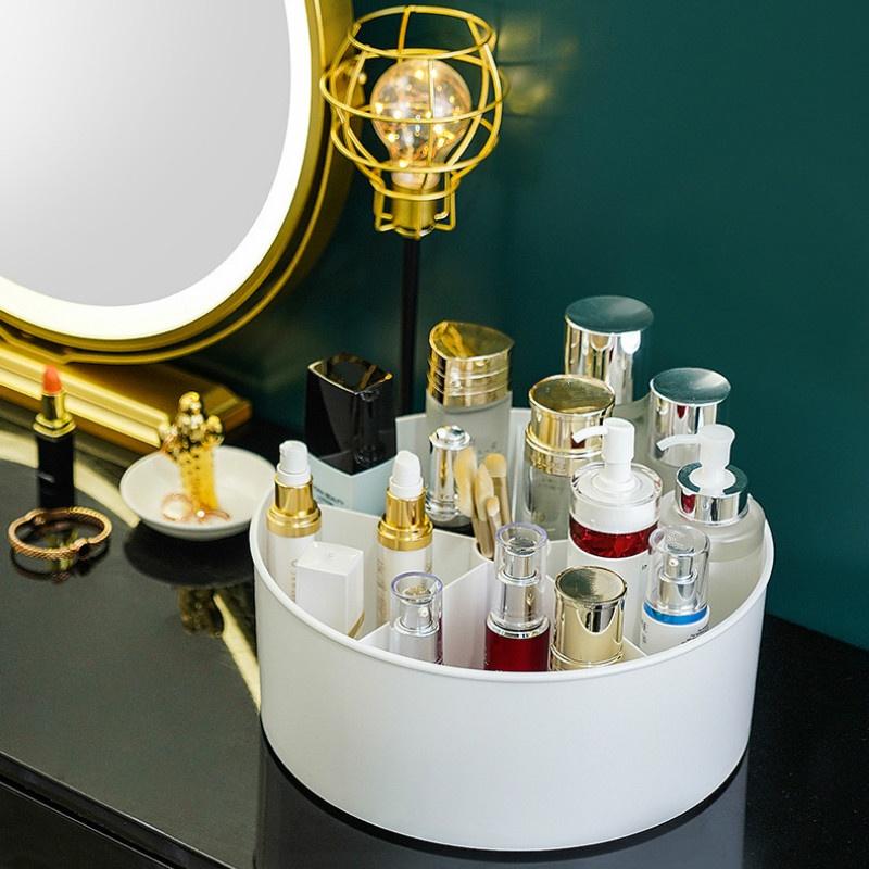 Вращающаяся стойка для хранения приправ, стойка для хранения косметики, 2-слойный поднос для банок со специями и солью, кухонный органайзер, экономящий место, полка, держатель для бытовых принадлежностей