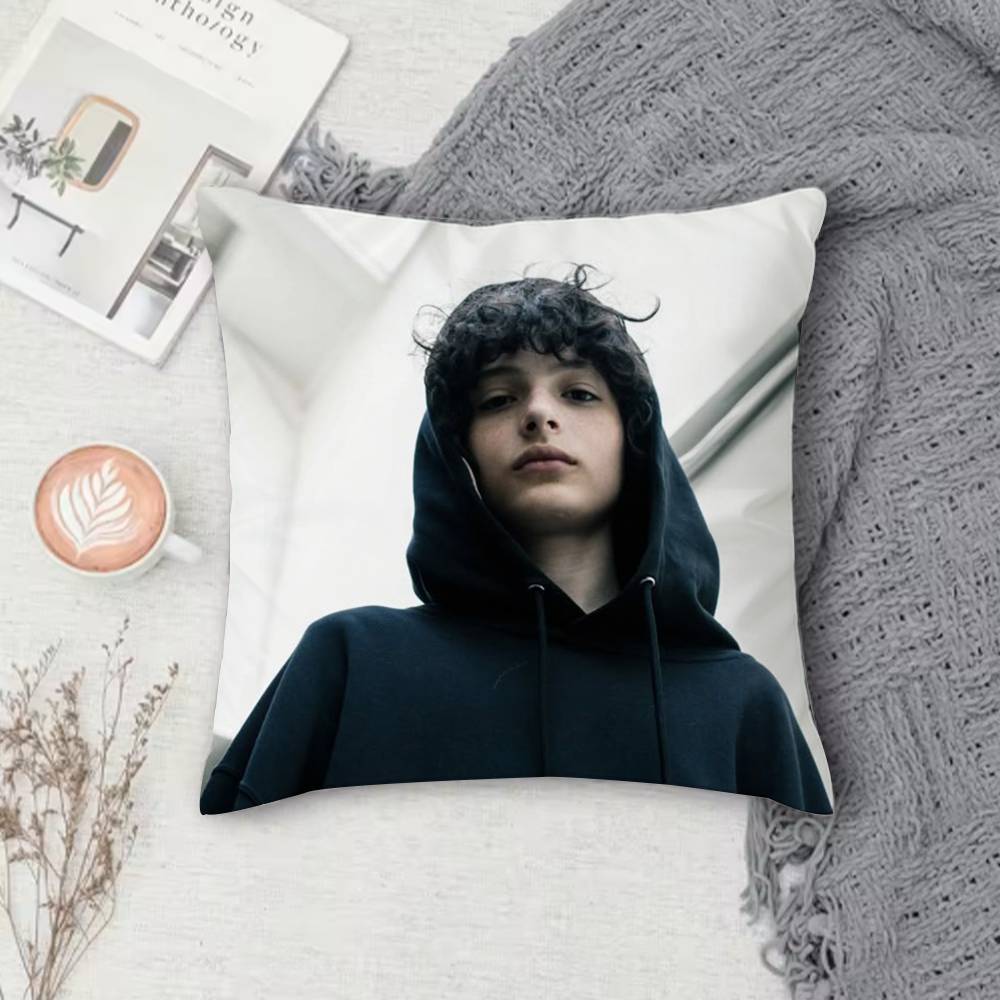Finn Wolfhard Stranger Double-Sided Printed Square Pillow Cover Decorative Cushion Cover For Sofa Bedroom Bedside
