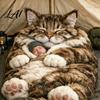 Cotton Slumber Bag Plush Cat Envelope Sleeping Bag Winter for Men Women Soft Animal Nap Mat Sack Home Travel