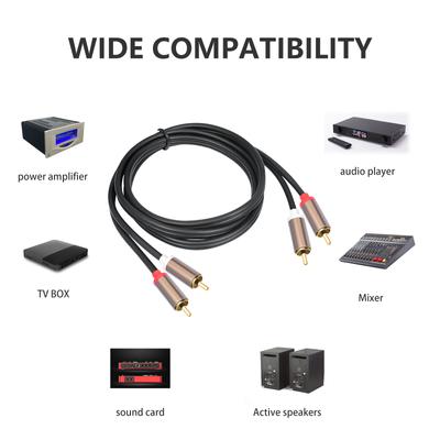 Стерео AUX-кабель 2RCA «папа-папа» с позолоченными разъемами для усилителей домашнего кинотеатра HDTV HiFi