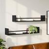 VidaXL Wall Shelves with Bars 2 Pcs Black 80x16x14 Cm 835439