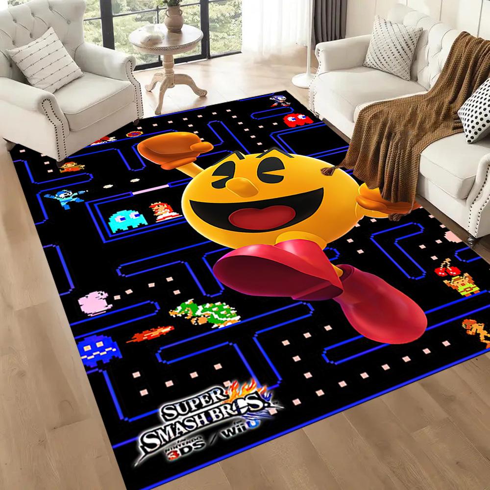 Pac-man Adventure Square rugs are a great choice for living rooms, bedrooms, home décor, and as gifts.