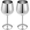 Steel Stemmed Wine Glasses 350 Ml, Unbreakable Wine Glass Goblets, Gift for Men and Women, Party Glasses - 350 Ml (Silver)