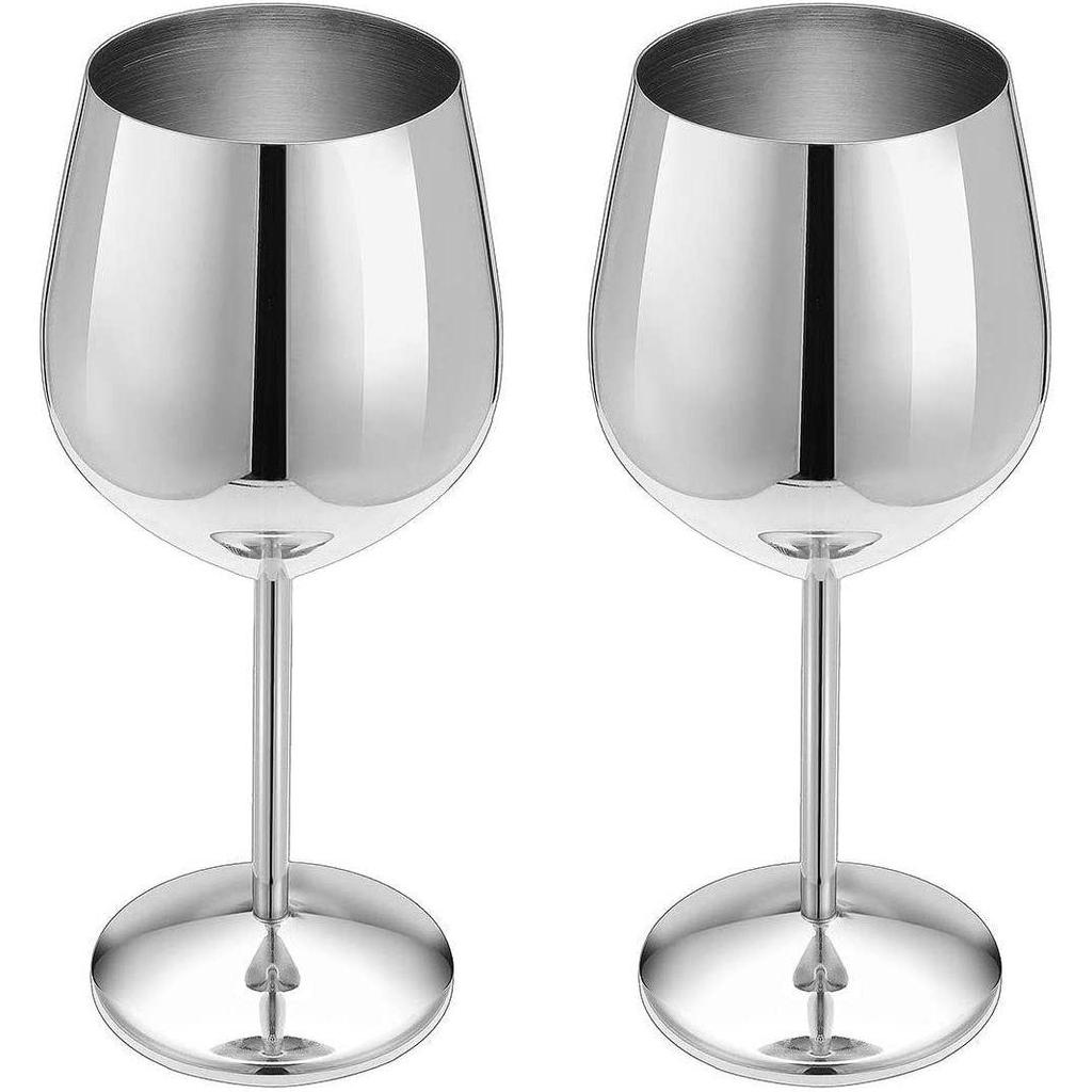 Stainless Steel Stemmed Wine Glasses 350 Ml, Unbreakable Wine Glass Goblets, Gift for Men and Women,