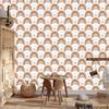 Rainbows and Butterflies Boho Wallpaper, White and Orange, for Living Room and Bedroom, 50x1000