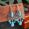 Bohemian Turquoise Water Drop Earrings for Women Brincos Femme Dangle Hook Earrings Girls Party Jewelry Gift