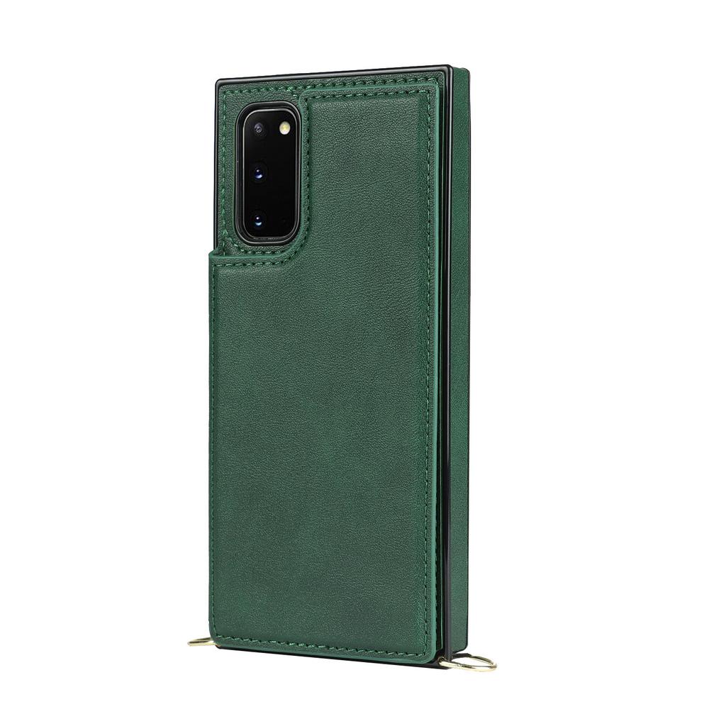 Dual Button Card Holder Wallet Phone Case for Samsung Galaxy S25 Ultra S24 Plus S23 FE S22 S21 S20 Note 20 Bracket Leather Cover