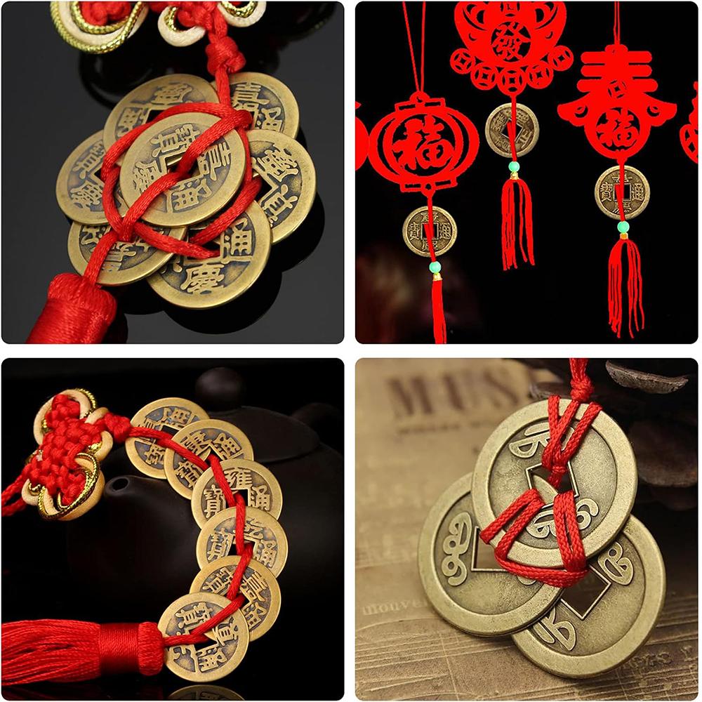 50/100/200 шт. Китайские монеты Фэн-шуй Антикварная бронза Удача Монеты Цин для здоровья и богатства Декор для дома, офиса, автомобиля