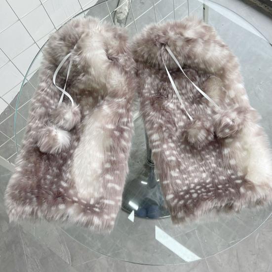 Замечены Пушистые Гетры Милый Капюшон Оленя с Кружевом Женские Пушистые Манжеты для Сапог Обувь