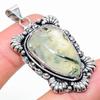Moss Prehnite Handmade 925 Sterling Silver Jewelry Pendant 2.09" v6O67