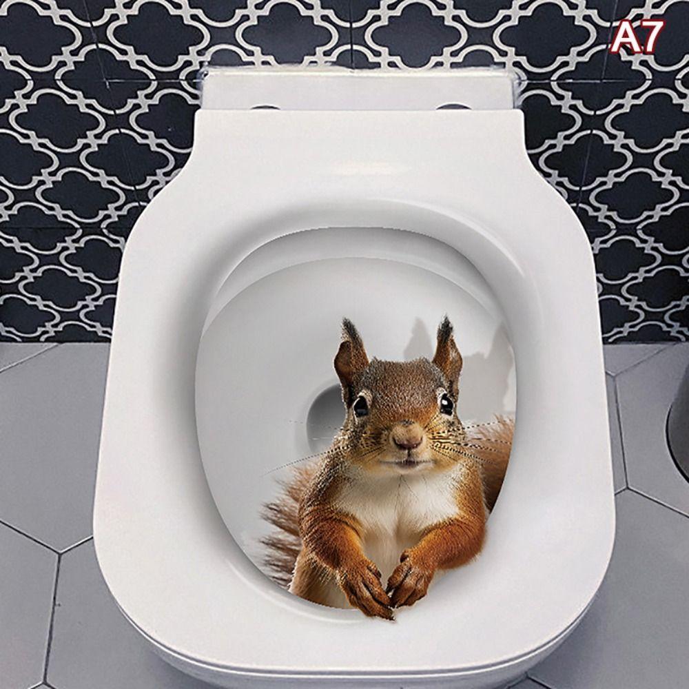 3D Наклейка на стену с кошкой Сделай сам Наклейки на сиденье унитаза Креативные наклейки на унитаз