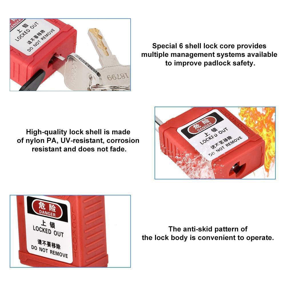 Стальная балка Защитная пыленепроницаемая нейлоновая блокировка навесного замка Tag Out Isolation Lock