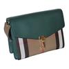Burberry Check Print Flap Closure Small Calfskin Crossbody Shoulder Bag Women bags Green 80801611