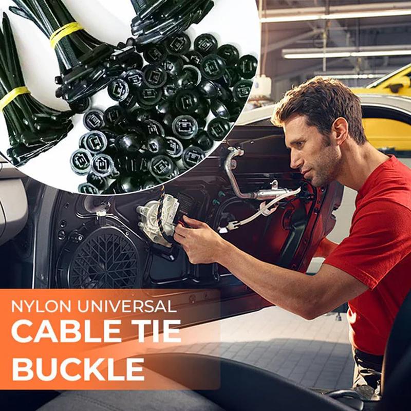 Cable Straps Heavy Duty Nylon Cable Tie Buckle With Pin Button Design For Car Repair Self-locking Zip Ties Holder Tool