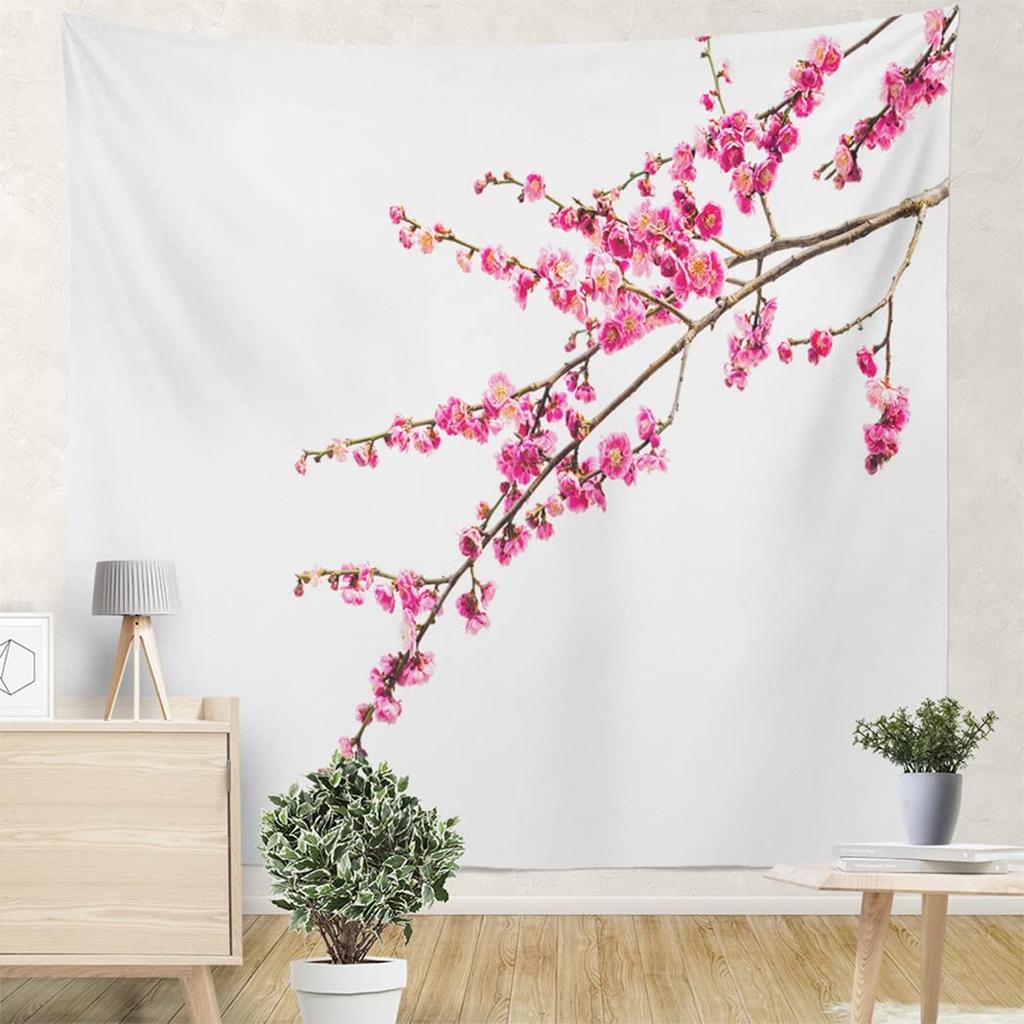 Красный Розовый Цветок Персика Цветок Сливы Узор Гобелен Главная Гостиная Спальня Декор Стены Фон Ткань Гобелен