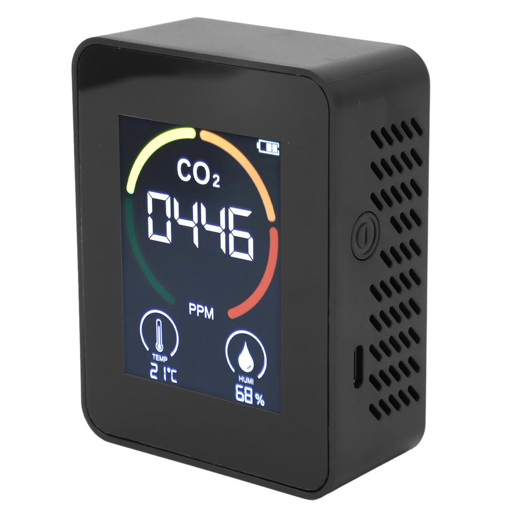 Измеритель качества воздуха Цветной дисплей Портативный Универсальный Датчик детектора CO2 Температуры Влажности